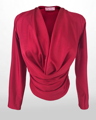 Blusa drapeada de manga larga