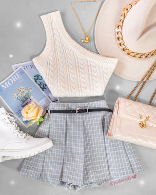 Blusa tejida trenzada de un solo hombro