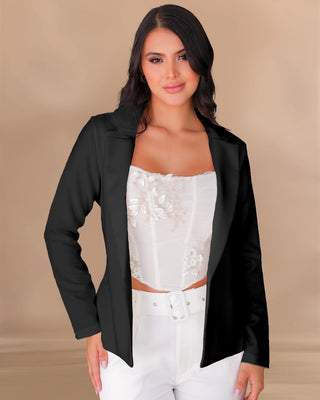 Blazer sencillo manga larga con cuello