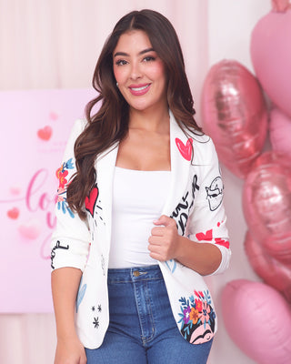 Blazer con Manga Recogida estampado Frida Kahlo