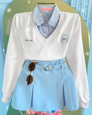 Buzo Pink Rose con peto por debajo