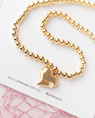 Collar de Perlas con Dijes – Corazón Inflado