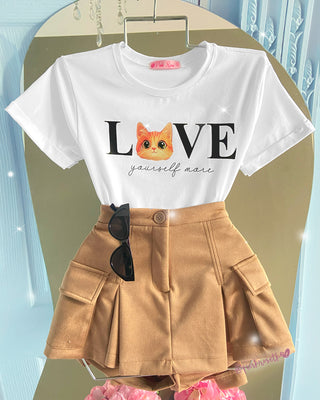 CAMISETA CASUAL LOVE GATO