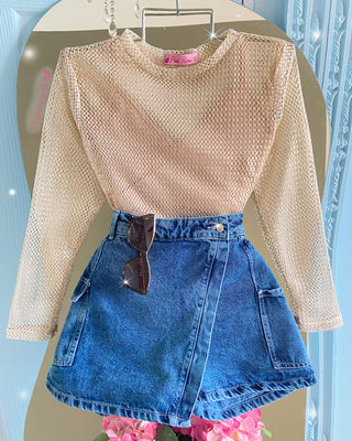 Falda Short de Jean Cargo
