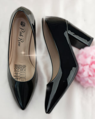 Tacón de Charol con Tacón Grueso