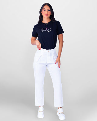 Pantalón Bota Recta con Prenses