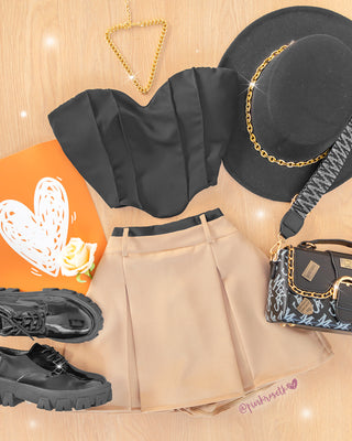 Crop top strapless escote corazón venas