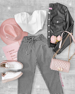 Crop top strapless escote corazón venas