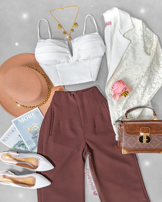 Crop top con tiras escote V y copas drapeadas