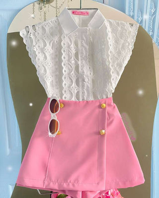 CAMISA BLANCA MANGA CORTA Y CUELLO