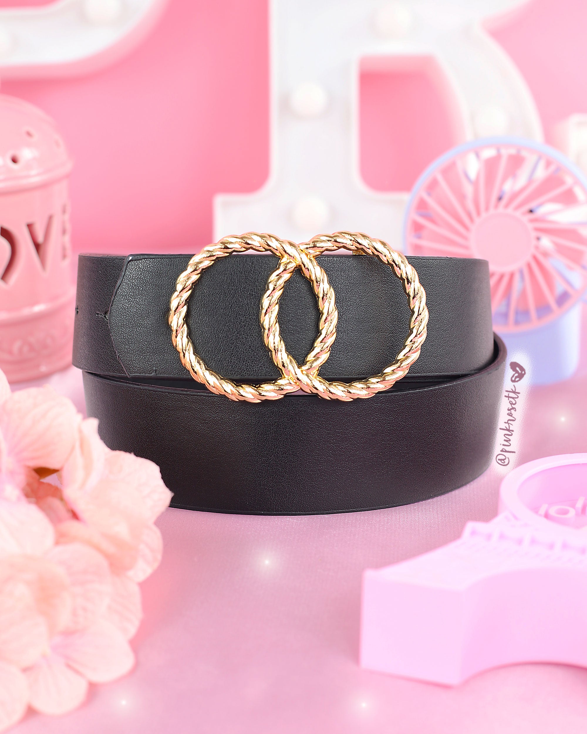 Cinturón Para Mujer Pinko - Diseño Love Berry, Hebilla Decorada, Estilo Elegante