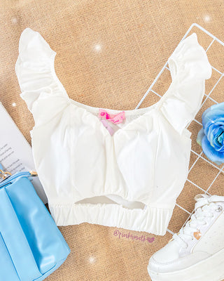 Crop top de copas y tiras bolero y abierto en la cintura