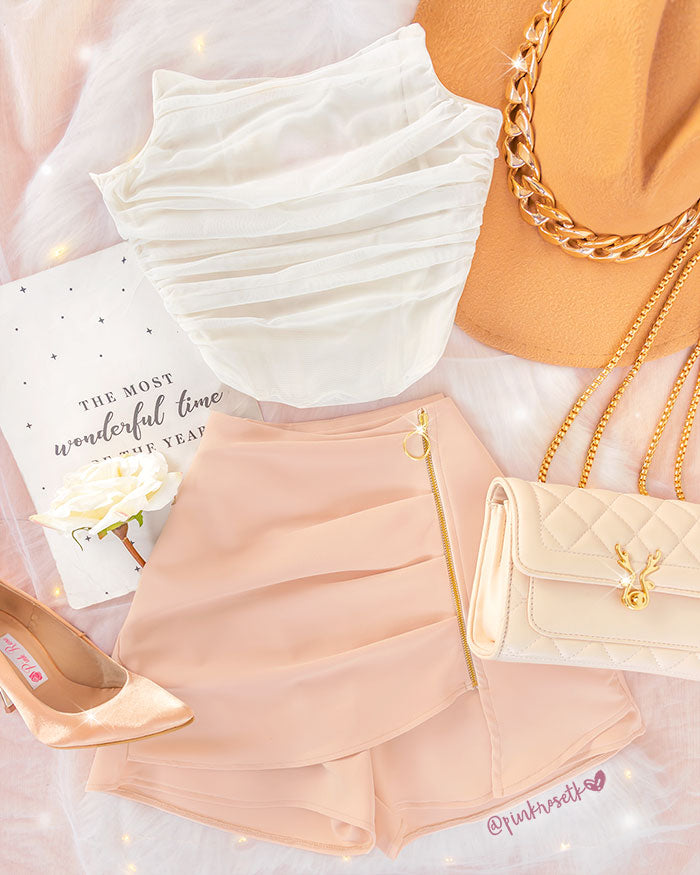 Top blanco, strapless tipo corsé – Pink Rose tk