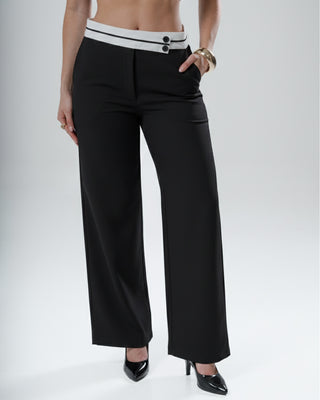 Pantalón Tipo Culotte Pretina Cruzada Blanca