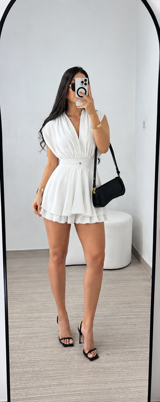 ROMPER BLANCO MANGA SISA CON FLOR NUEVA DE PINK ROSE