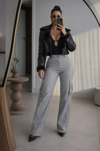 PANTALON GRIS CARGO IMPERMEABLE