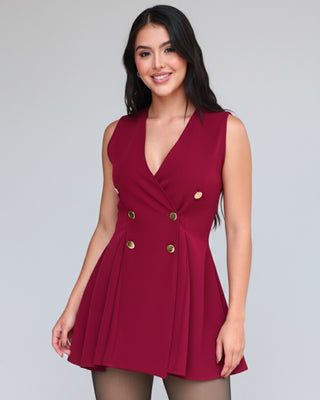 Vestido sin mangas con 6 botones