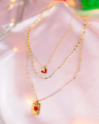 COLLAR DIJE CORAZÓN ROJO