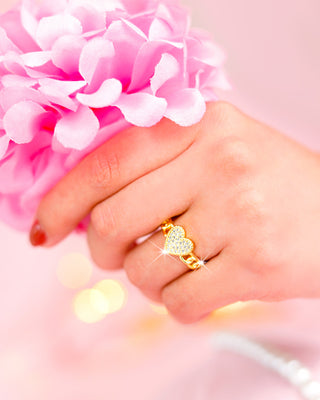 Anillo Trenzado con Dije De Corazón
