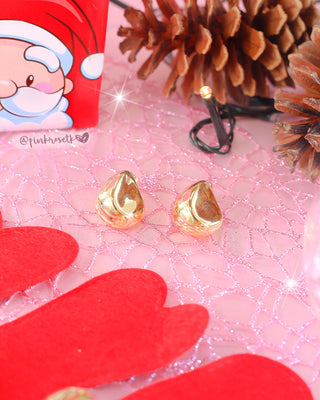 Aretes dorados corazón