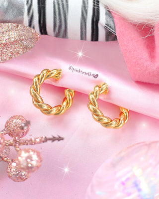 Aretes dorados tipo lazo