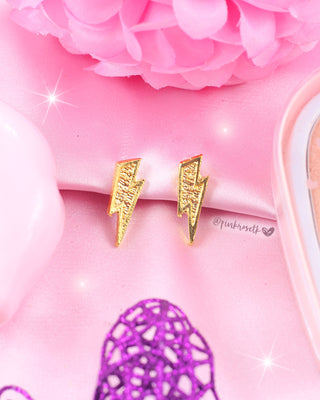 Aretes dorados rayo pequeño