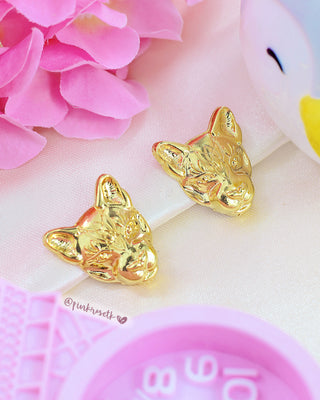 Aretes dorados pantera medianos