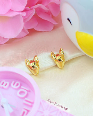 Aretes dorados love dogs pequeños