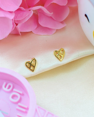 Aretes dorados corazón pequeños