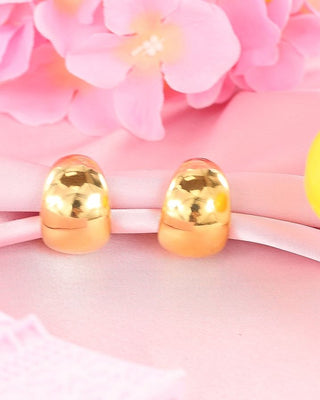 Aretes de aro abierto minimalista dorado