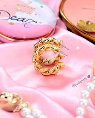 Aretes dorados tipo lazo