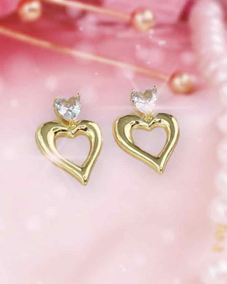 Aretes de Corazón con Diamante