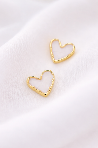 ARETE DE CORAZON PEQUEÑO Y BLANCO