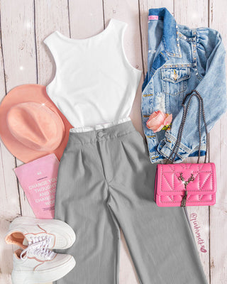 Chaqueta blue jean manga puff y taches corazones