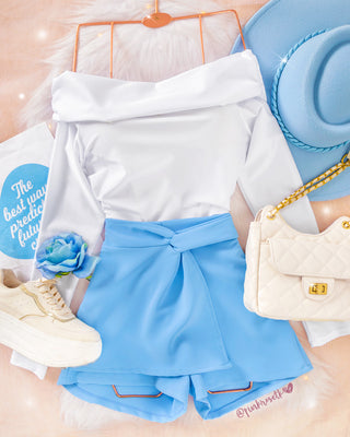 Bodysuit blanco cuello bandeja manga larga