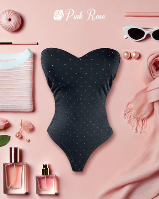Body De Escote Corazón Con Apliques Pequeños