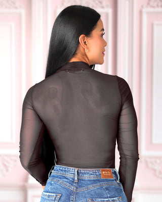 Body Mallatex con manga larga y cuello