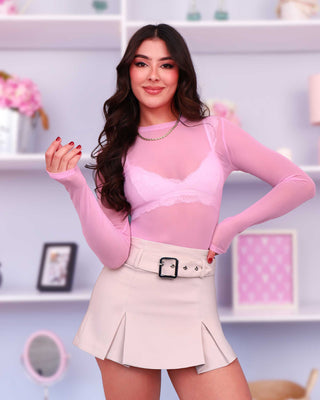 Body de Mallatex de Manga Larga