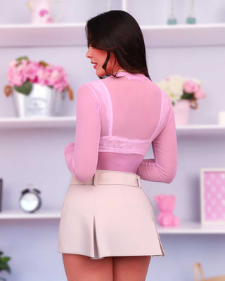 Body de Mallatex de Manga Larga