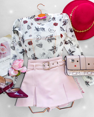 Body de Mallatex con Manga Larga y Estampado Cupidos