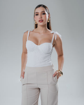 Body de Tiras Ajustables con Encaje Delicado