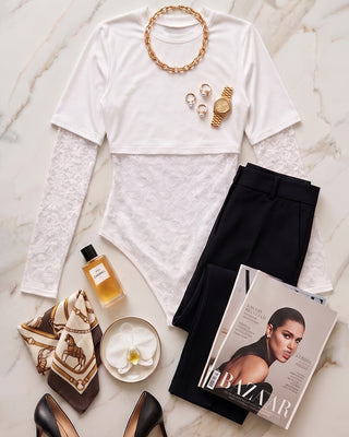 BODY BLANCO DE ENCAJE TIPO BLUSA ENCIMA