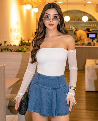 FALDA AZUL DE JEAN CORTA EN PICO