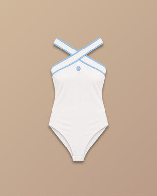 BODY BLANCO TIRAS CRUZADAS CON LOGO PINK ROSE