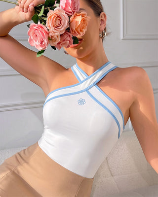 BODY BLANCO TIRAS CRUZADAS CON LOGO PINK ROSE