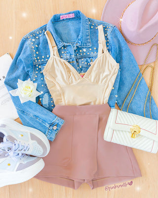 Bustier corset beige