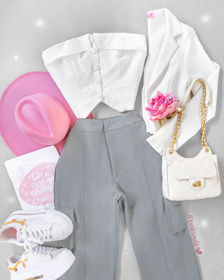 Blazer corto blanco