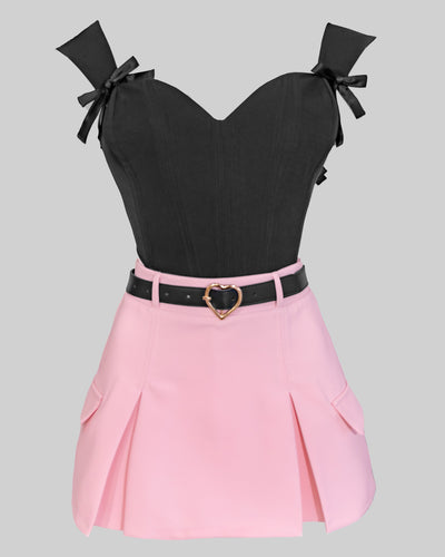 Corset negro en punta