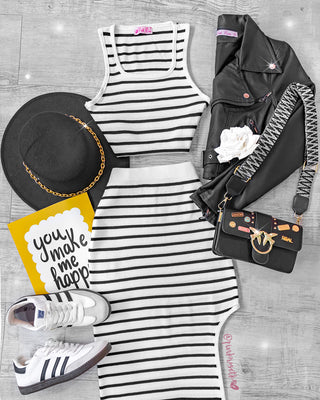 Tank top tejido de punto rayas