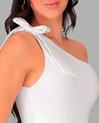 Blusa de Un Solo Hombro con Moño